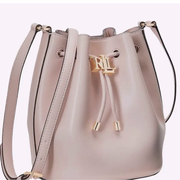 Lauren Ralph Lauren Handbags - Lauren Ralph Lauren Andie Blush Pink Bucket Bag with Gold  Logo